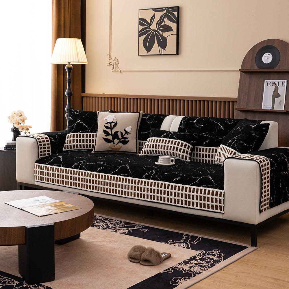 Simple And Modern High-End Chenille Sofa Cushion, All-Season Non-Slip Sofa Cover, Backrest Armrest Cover