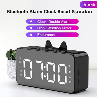 Q9 Smart Wireless Bluetooth Speaker Despertador com Exibição de Hora Chamada Mãos Livres Rádio FM Suporte de Telefone Monitor de Temperatura
