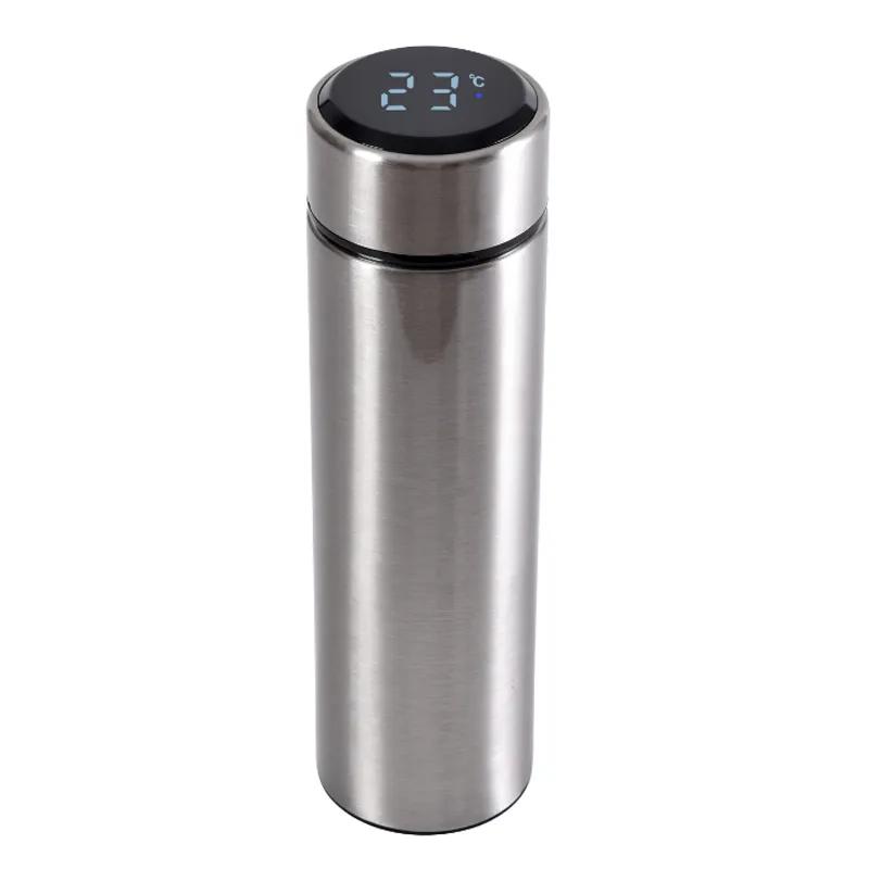500ml Smart Water Bottle Stainless Steel Thermos Temperature Display Leakproof Vacuum Flasks Coffee Cup Milk Mug Straight Cup Gift Water Cup Ya924