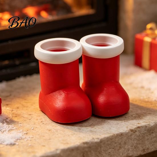 Indoor Christmas Decoration Supplies Theme Ornaments, Santa Hats/Boots/Gloves Decorative PLA Figures, 3D Printed Holiday Crafts for Home Showcase