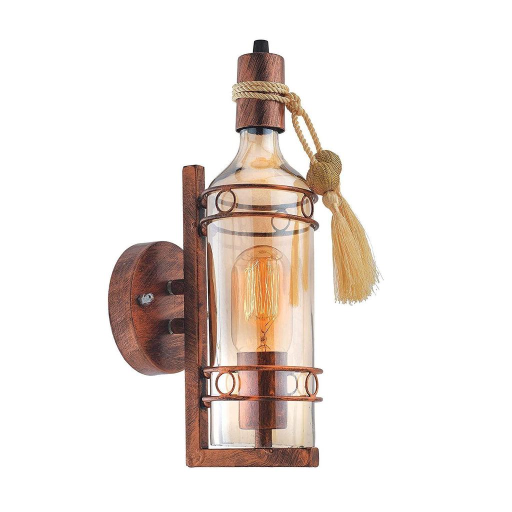 Wall Sconce Antique Wine Bottle Lamp (Without Bulb)|Vintage Style Wall Mount Light Fixture|Wall Light for Home (Pack of 1),Metal