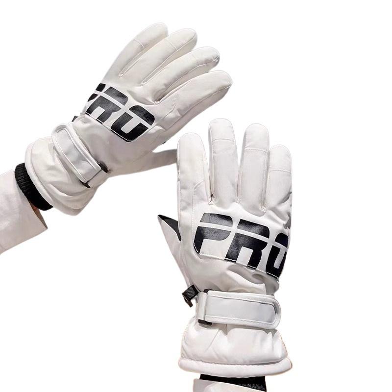 Mountaineering and Skiing Gloves Winter Anti Cold and Anti Slip Gloves with Thick Velvet Warm Riding Gloves Electric Bike Touch Screen Cotton Gloves