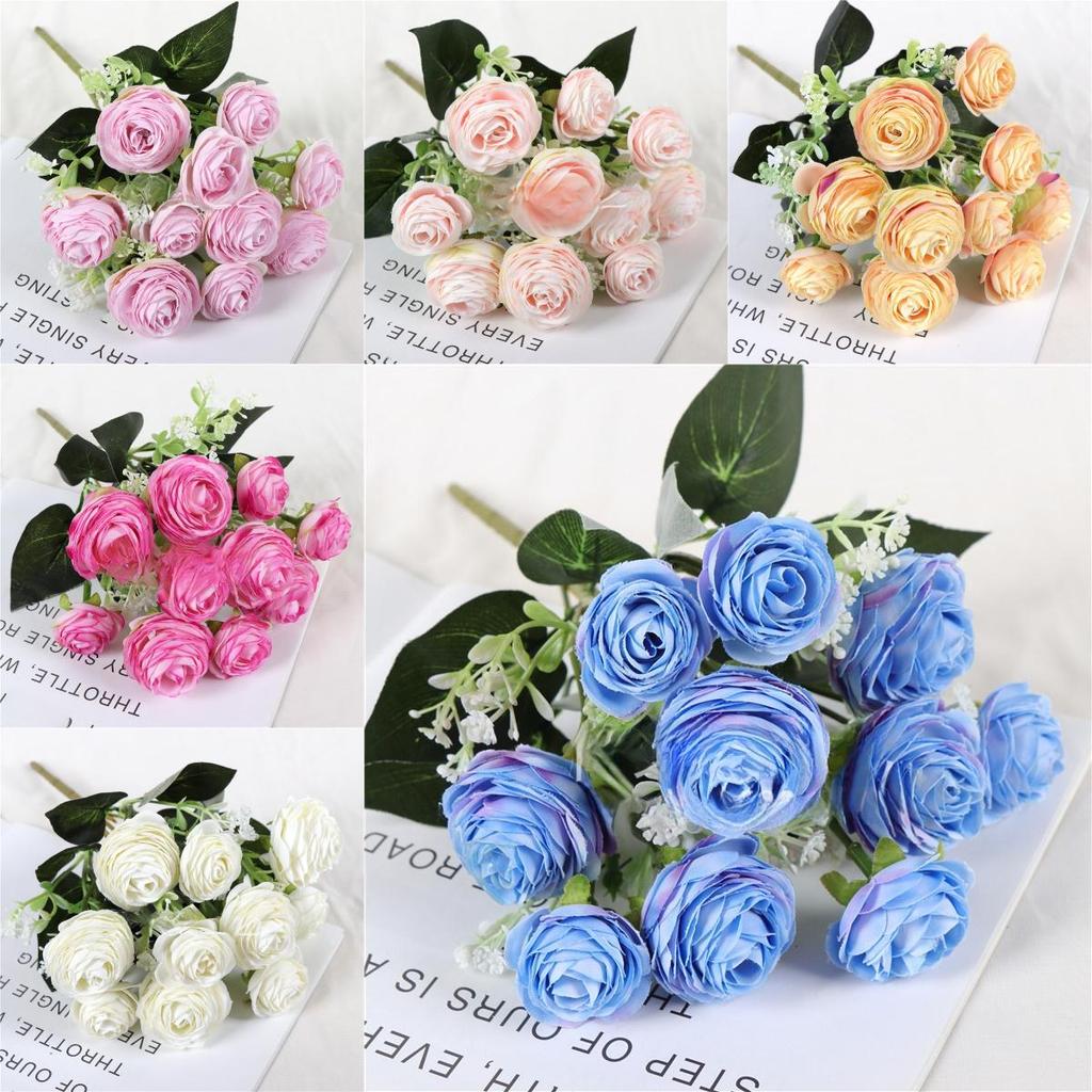 Artificial Rose Bouquet Silk Flower Home Decor For Living Room And Office