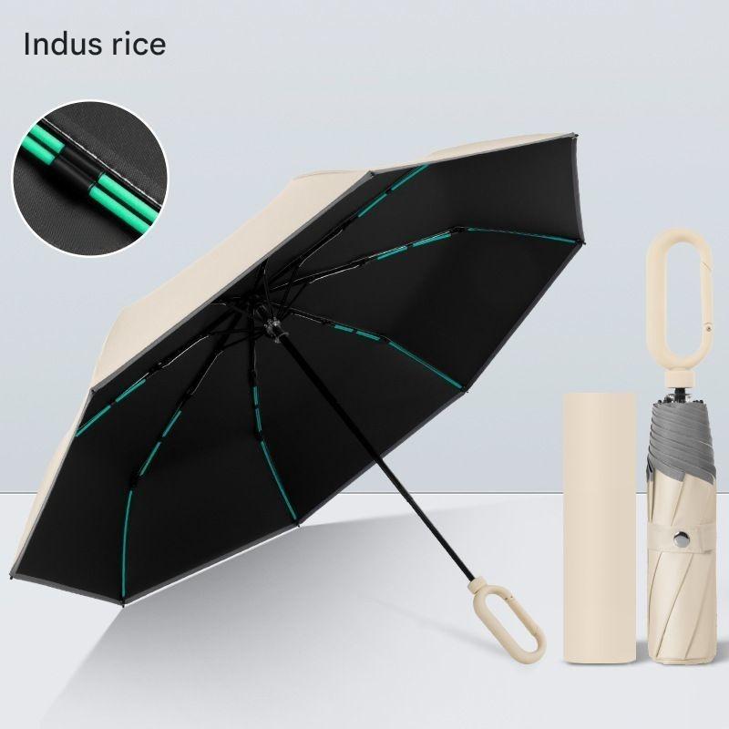 

New Style Buckle Enlarged High-end Business Folding Umbrella Sunny and Rainy Dual-use Reverse Folding Buckle Car Umbrella бежевый