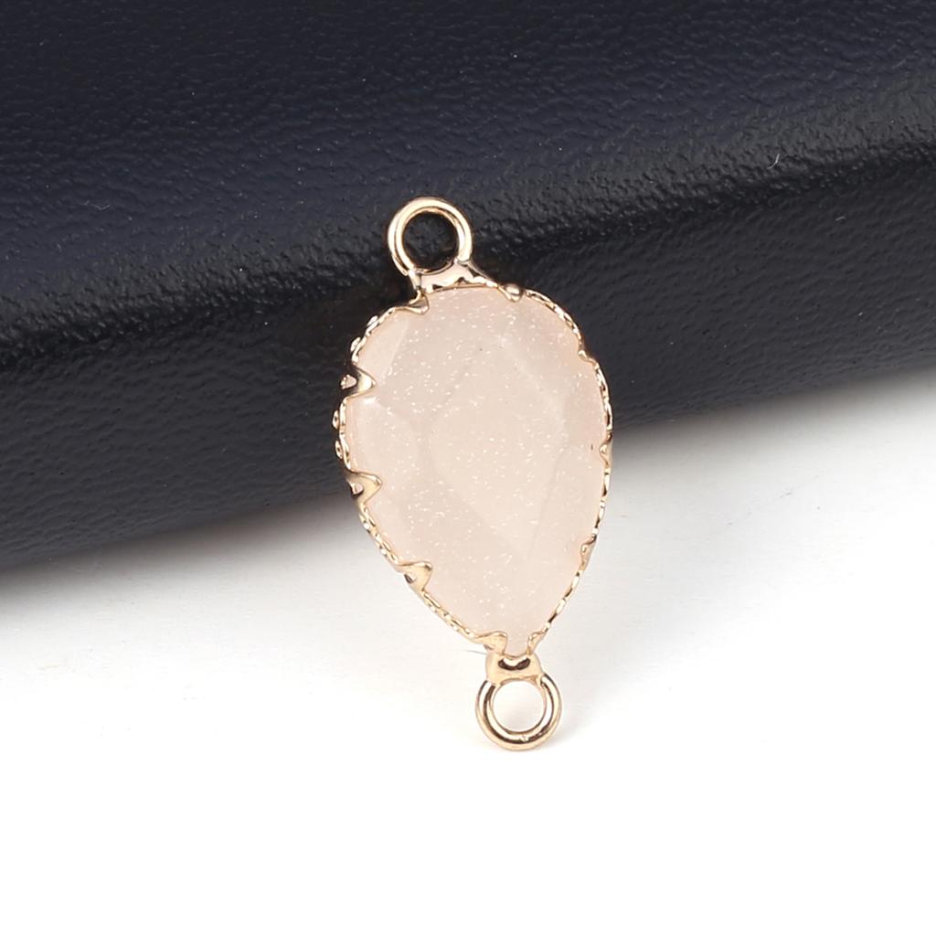 2Pcs Natural Stone Connector Drop-Shaped Faceted Connector Charms For Jewelry Making DIY Necklace Bracelet Accessory
