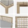 Garden Dining Set 3 pcs Beige Poly Rattan