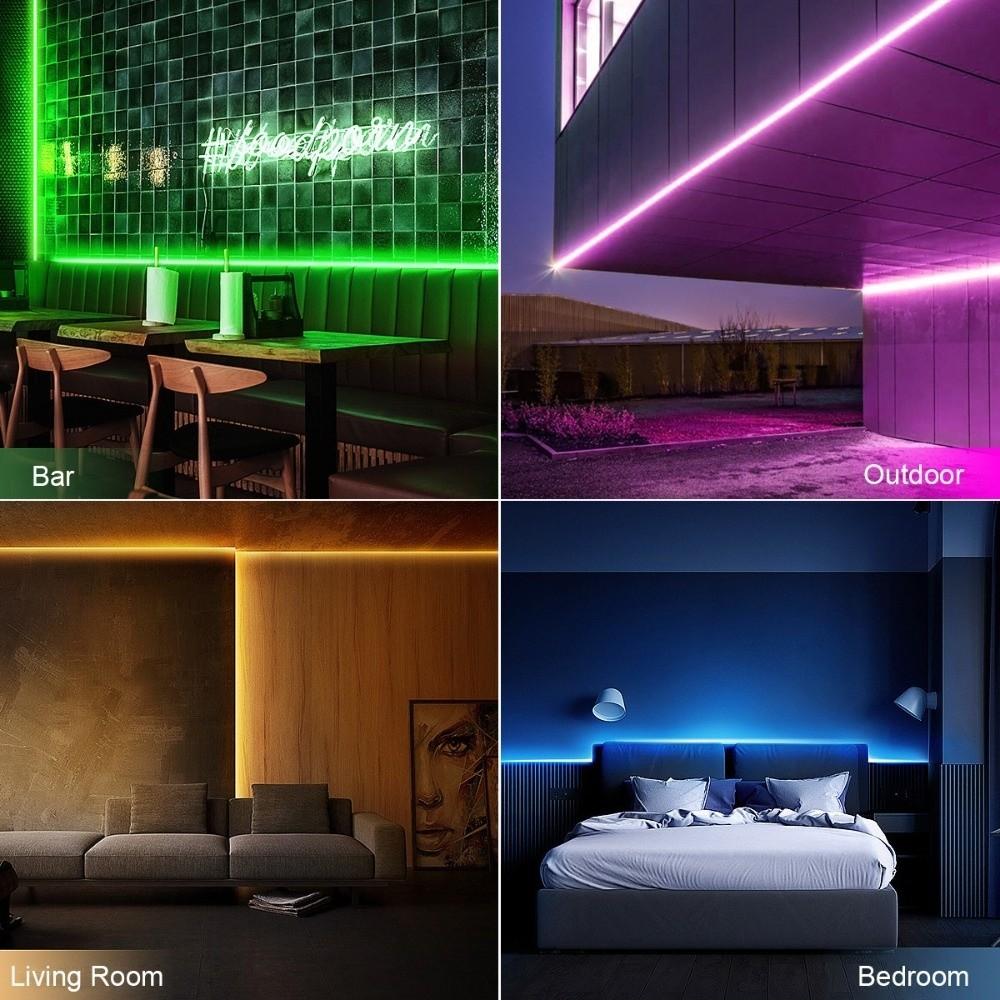 Smart Lights RGB Neon Strip Waterproof 5V Power Flexible LED Strip App Control Remote Control Neon Strip Lights Party Decor