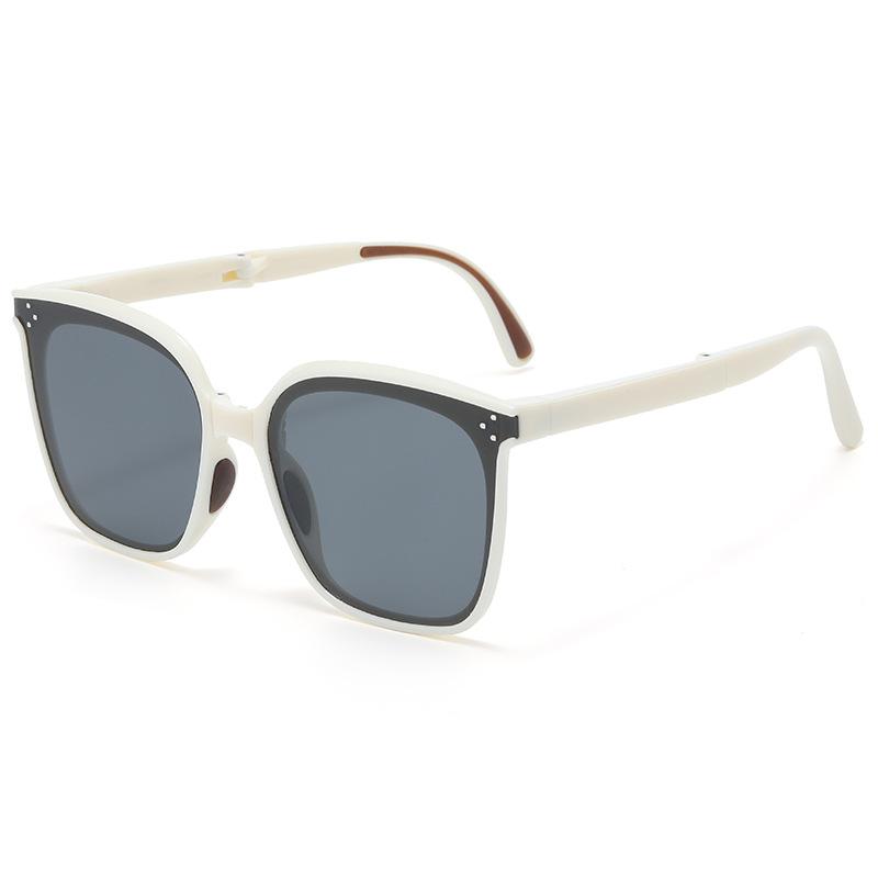 Folding sunglasses women's new high-end large frame driving special sunscreen sunglasses men's UV protection