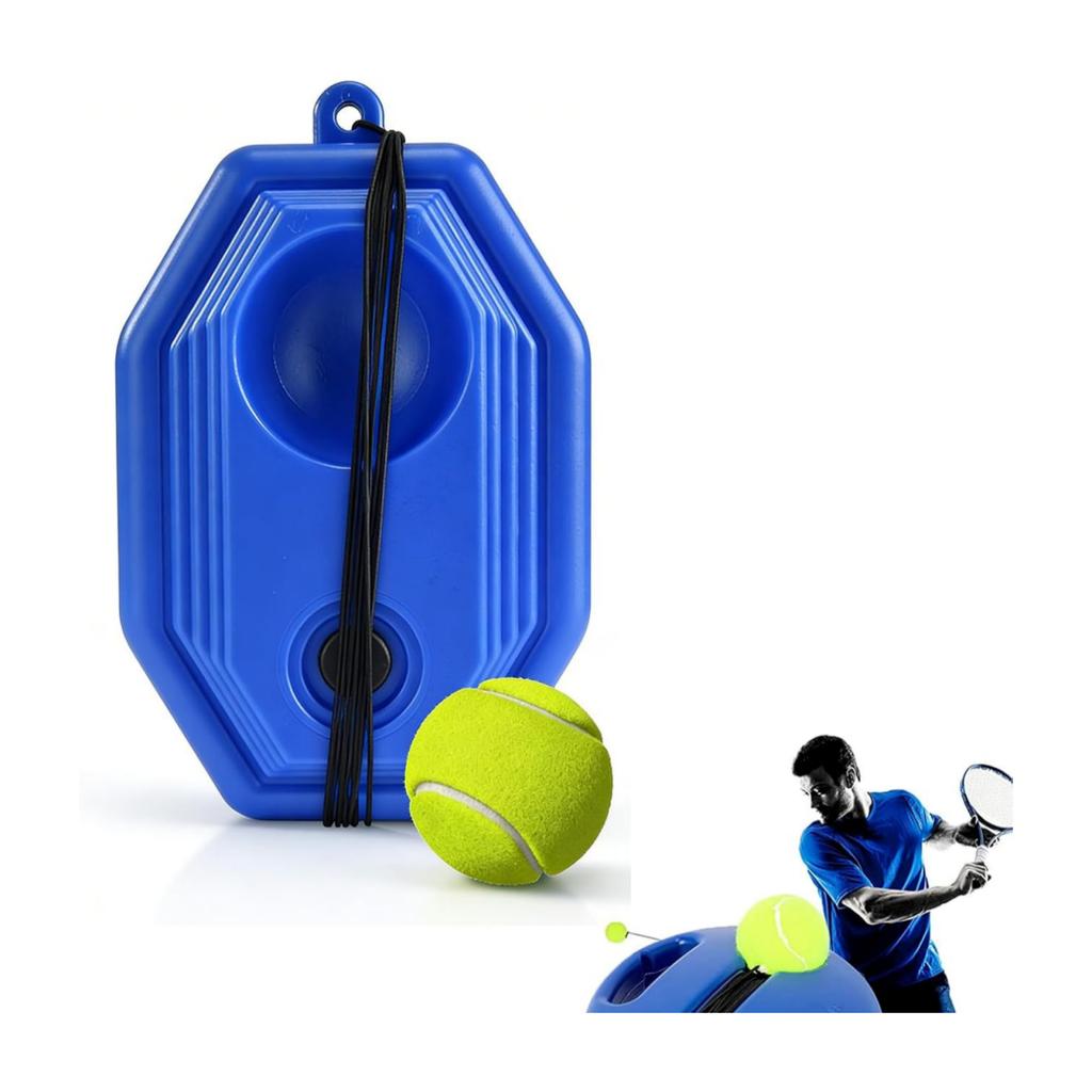 Tennis Training Base with Ball and Elastic Cord Durable Square-Shaped Design for Solo Practice and Skill Improvement