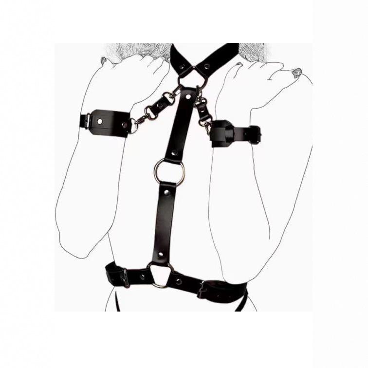 Adult Leather-Alternative Female Restraint Set: Handcuffs & Erotic Choker for Couples