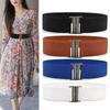 Metal Buckle Elastic Wide Belts Solid Color Dress Belt Creative Waist Corset  Jeans