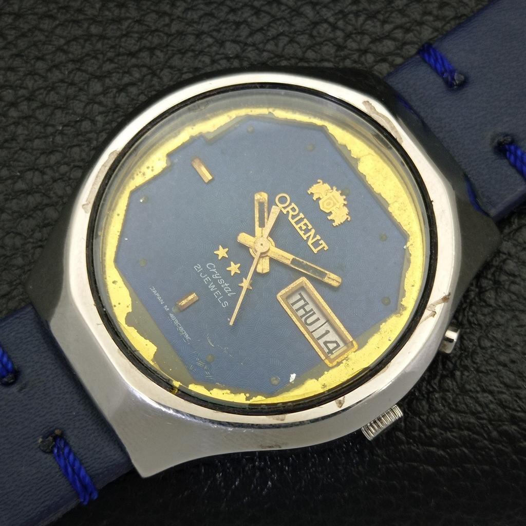 Gebrauchte Orient Crystal Automatic 46941 Japanische Herrenuhr mit originalem Zifferblatt A432330-2 R111-a432330