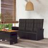 Vidaxl Folding Garden Bench With Cushions, Black, 173 Cm