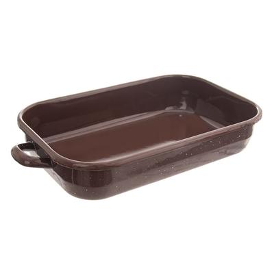 Obdĺžniková smaltovaná pekáčová panvica BROWN 2,2 l, 34x18,5x6,5 cm