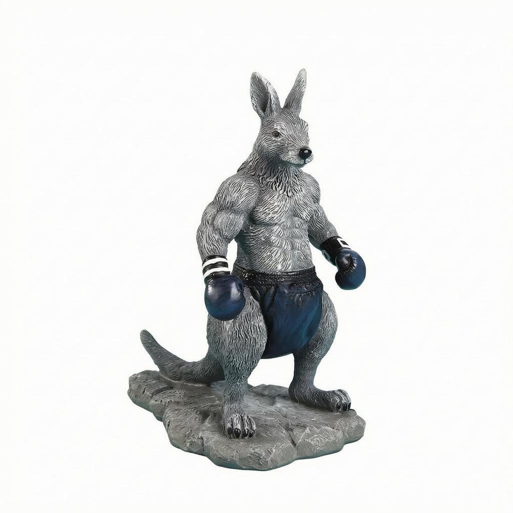 Animal Figurine Sculpted Fighter Compact for Desktop, Bookshelf