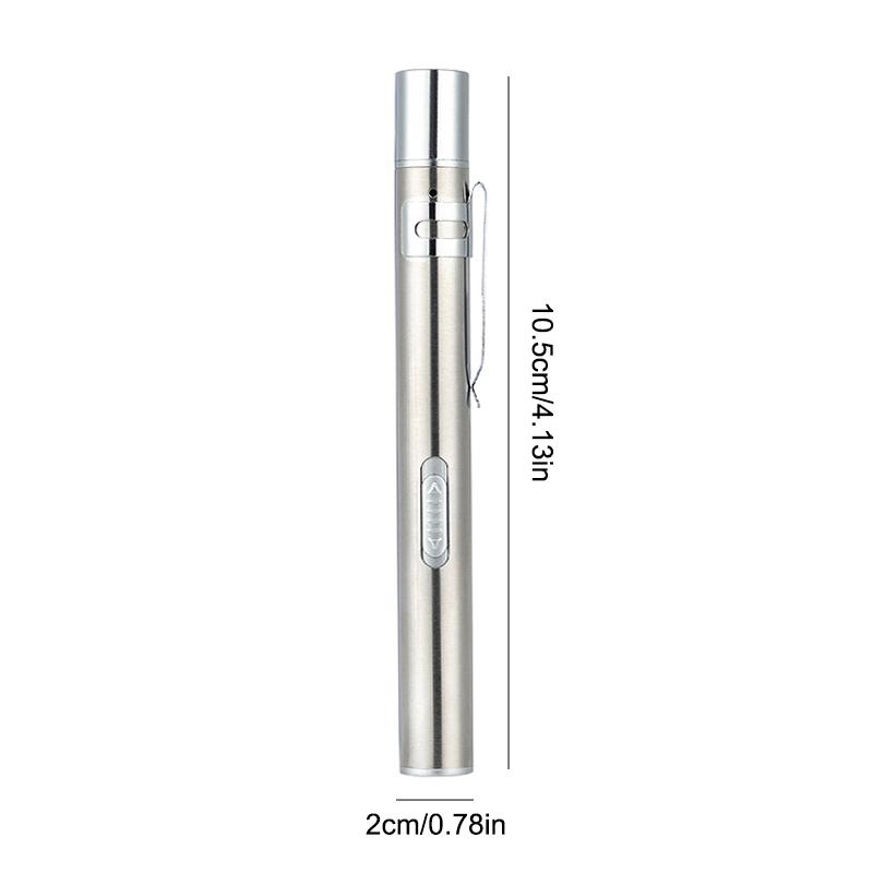Tragbarer Mini-Pupillenstift mit doppelter Lichtquelle, oraler Pupillen-Taschenlampe, LED-Pflege-Taschenlampe, medizinischer Hand-USB-wiederaufladbarer Outdoor-Fisch