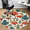 1pc Mushroom Forest Office Round Area Rug, Indoor Mat Suitable For Office, Under Office Chairs Bedroom Living Room Home Decor, Room Deco213