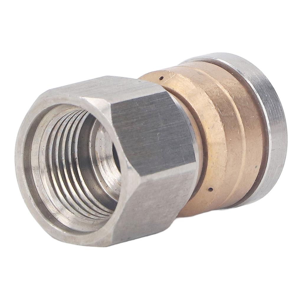 Pressure Washer Nozzle Stainless Steel Brass Compact Mini Drain Sewer Nozzle for Hot and Cold Water 5000 PSI G3 8in