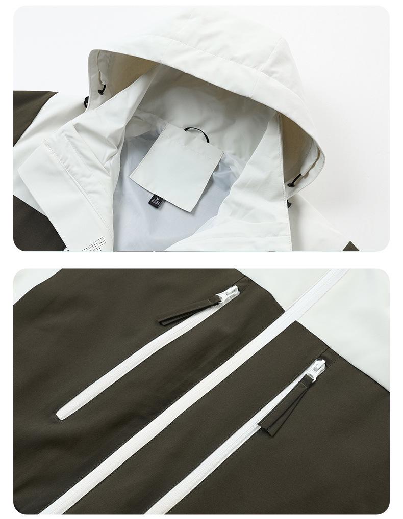 New Women's Windproof Waterproof Hooded Jacket for Mountaineering - Breathable, Wear-Resistant, and Loose-Fit 