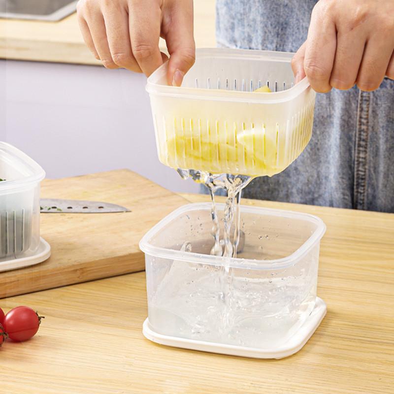 Plastic Kitchen Herb Keeper With Lid For Freshness And Drainage Storage For Adults