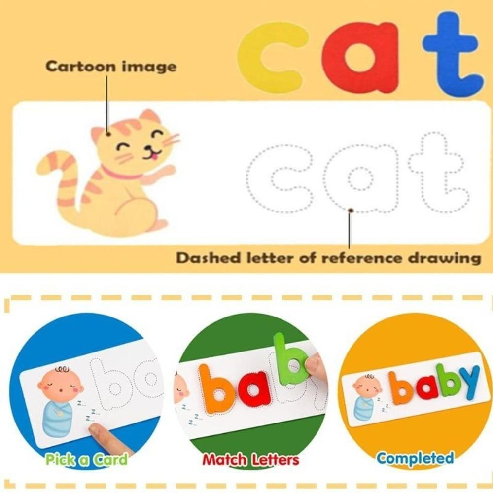 English Wooden Spelling Game Letter Matching Jigsaw Letter Puzzles  Early Childhood