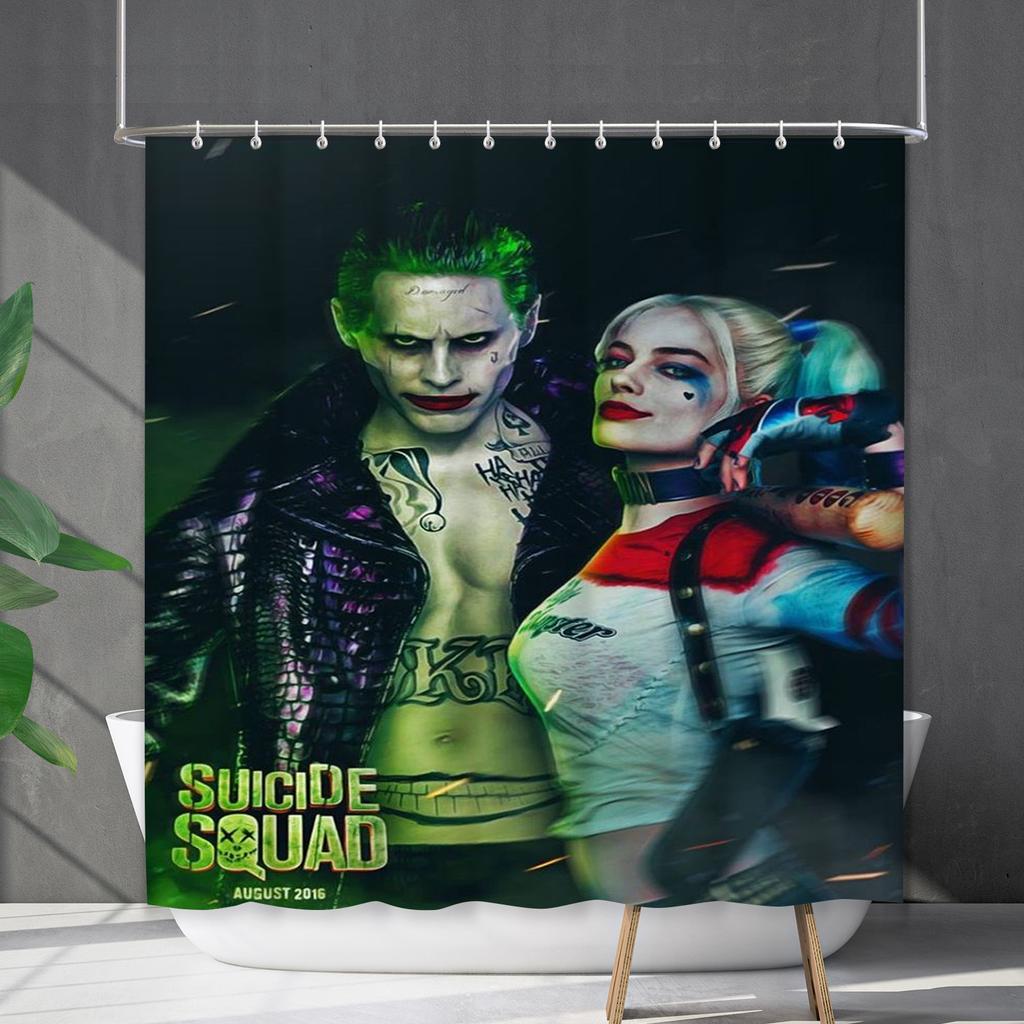 Badezimmervorhang Wasserdichter Duschvorhang Digitaldruck Animation Freies Stanzen Toilettentrennvorhang Duschstoff