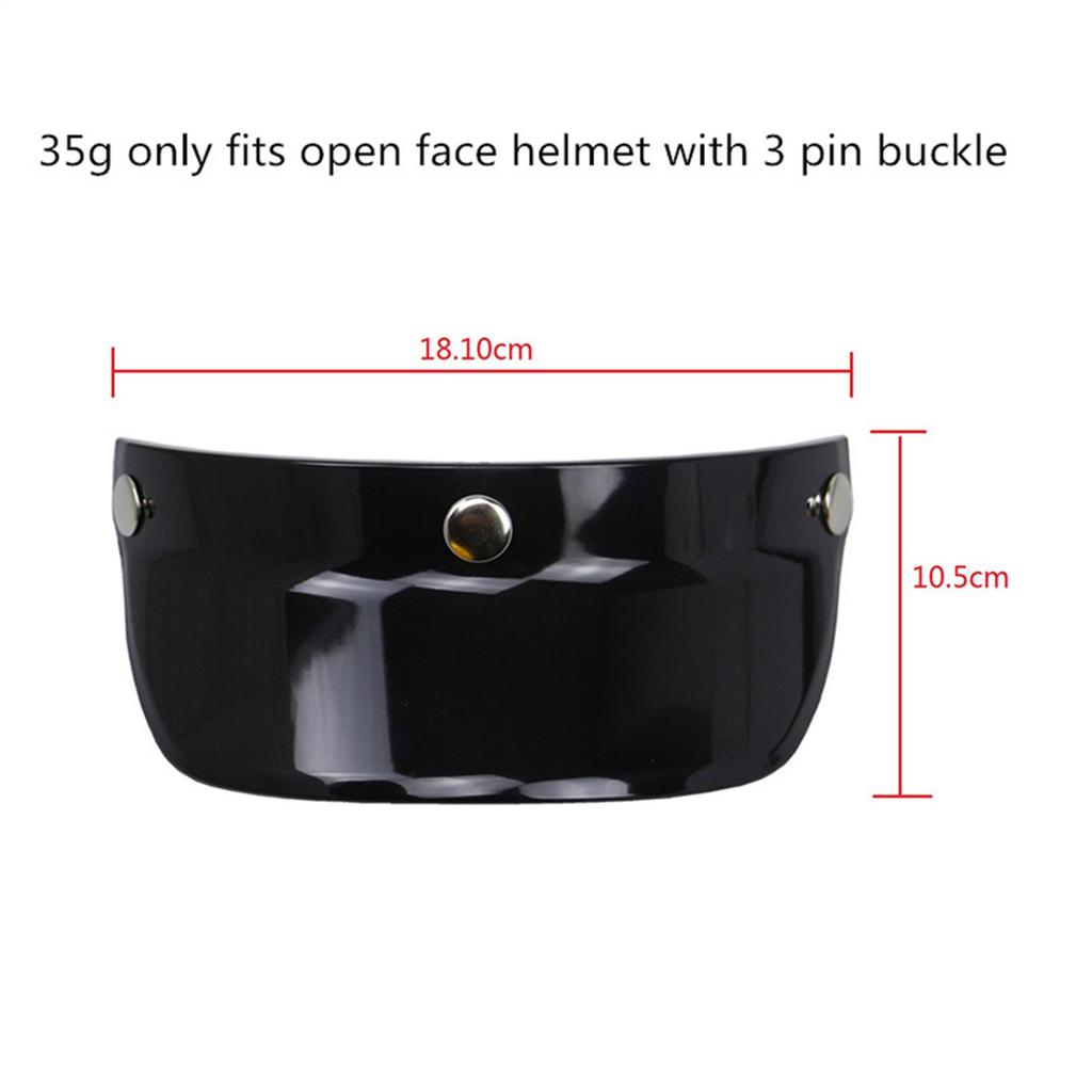 Universal 3 Snap Button Visor Flip Up Wind  for Open Face Motorcycle Helmet