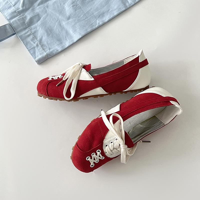 Fashion 2025 New Small Man Inside Heightened Red Mary Jane Sports Single Shoes Women's Flat De Training Shoes