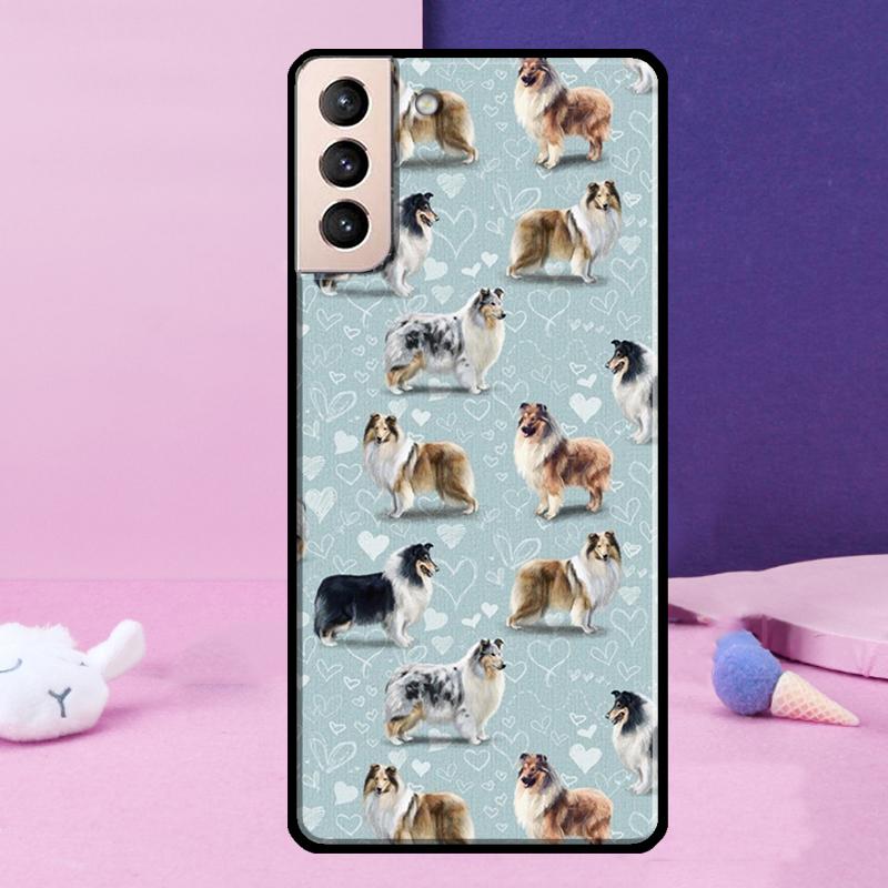 Cartoon Border Collie Phone Case For Samsung Galaxy S25 Ultra S24 Ultra S9 S10 S20 S21 S22 Plus S23 S24 FE Cover