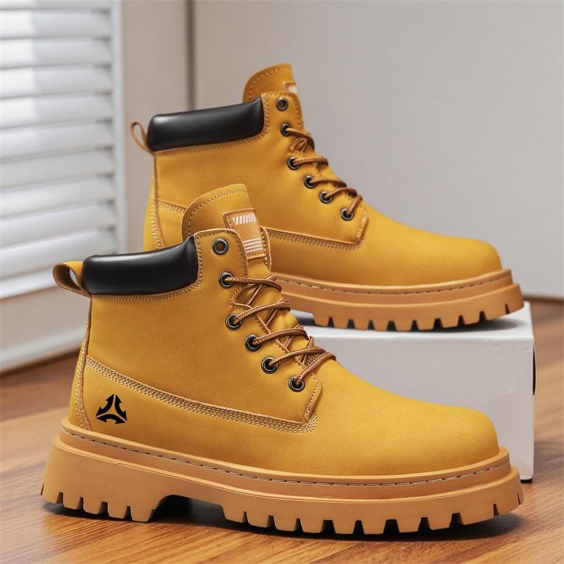 Ny mote Høst Og Vinter Høytopp for menn Martin Boots Studenter Mann Gutter Trending Soft Sole Arbeidssko Arbeidsbeskyttelse Martin Sneakers