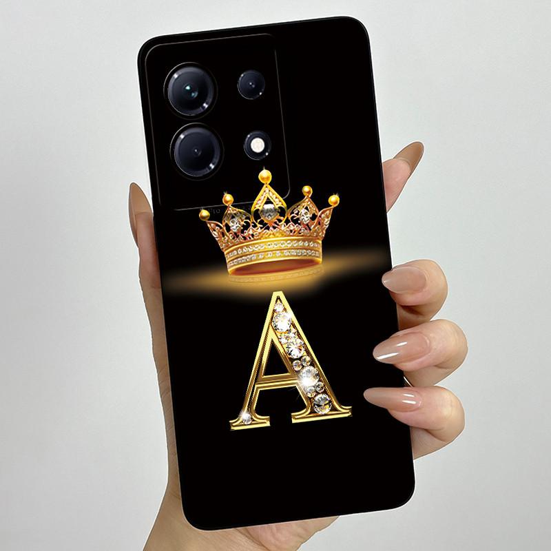 Dla Infinix Note 30 4G 5G Note30 Pro VIP 30i Modne Etui na Telefon z Inicjałami dla Pary Miękki Silikon TPU Osłona Ochronna na Obiektyw