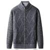Men's Casual High Collar Long Sleeve Knitted Top with Velvet Warmth for Autumn and Winter Fashion Multi Functional Jacket