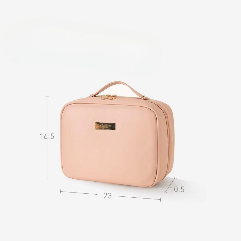 NewPU Makeup Bag with Large Capacity Portable Multi Functional Travel Layered Handheld Makeup Storage Bag Waterproof Make Up Bag