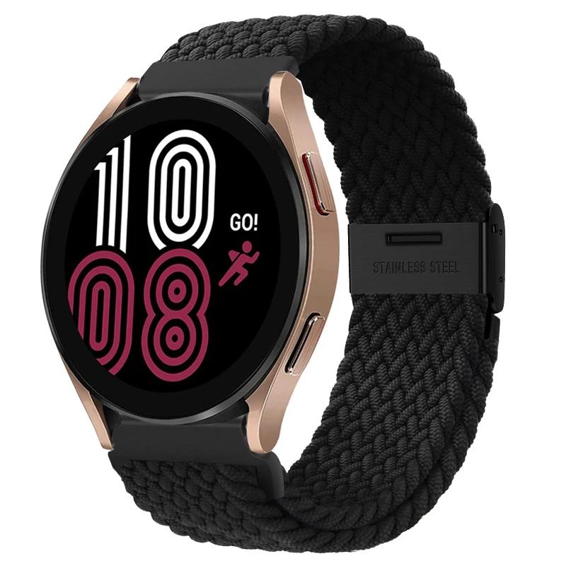 20mm 22mm Nylon Band for Samsung Galaxy Watch 6 5 4 40/44mm 5Pro Active 2 Gear S3 Braided Elastic Bracelet for Huawei GT2/3 4Pro