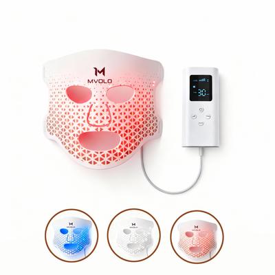Mvolo®LED maska na tvár - Červené svetlo a infračervená maska na tvár pre anti-aging, liečbu akné a omladenie pleti (4 vlnové dĺžky)
