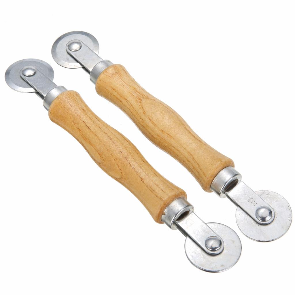 2X Dřevěná rukojeť Ruční váleček na spliny Síťový nástroj pro instalaci dveří a oken 8,3''