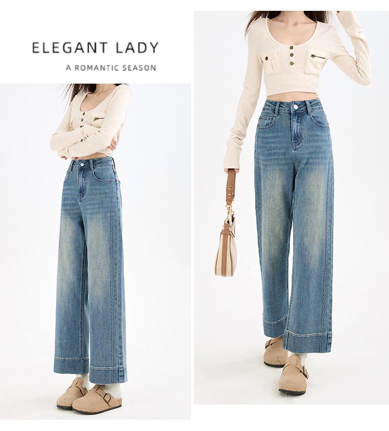 Damen Bestickte Stretch Straight-Leg Jeans - Herbst/Winter Hot Style, Figurformend für Birnenform, Kollektion 2025