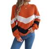 Autumn and Winter Casual Multi-color Lantern Long-sleeved Pullover Sweater Women's Clothing