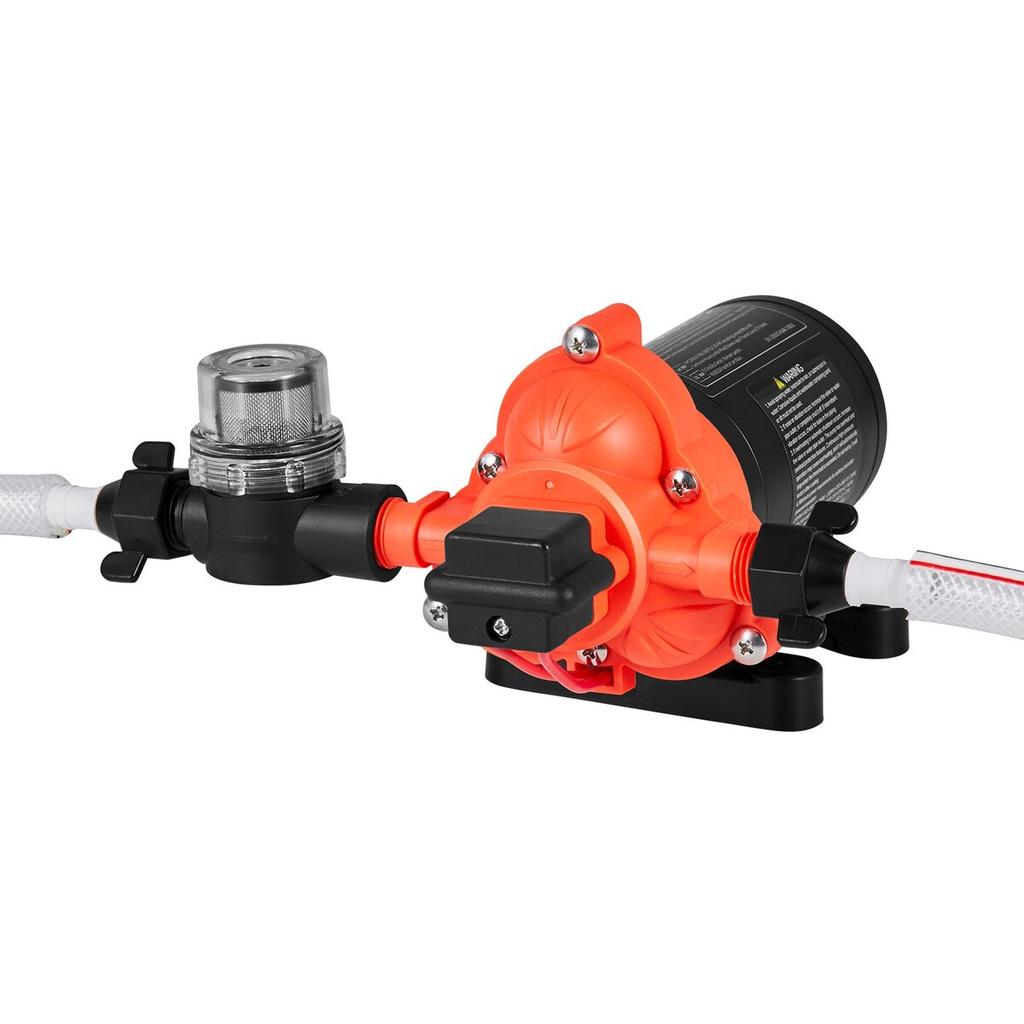 RV Water Pump, 12V DC 4 GPM (15.1 L/min), 3-Chamber Self-Priming Diaphragm Water Pump with Automatic Pressure Switch, 40 PSI Max Pressure, On Demand