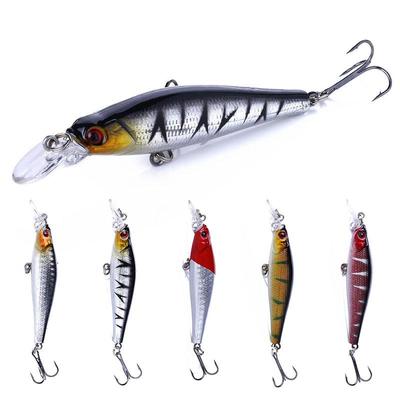 5 Stück Angelköder Minnow 8,5 g 8 cm harter Köder Wobbler Jig Köder Karpfen Bass Pesca Angelgerät SwimBait mit 6 # Haken