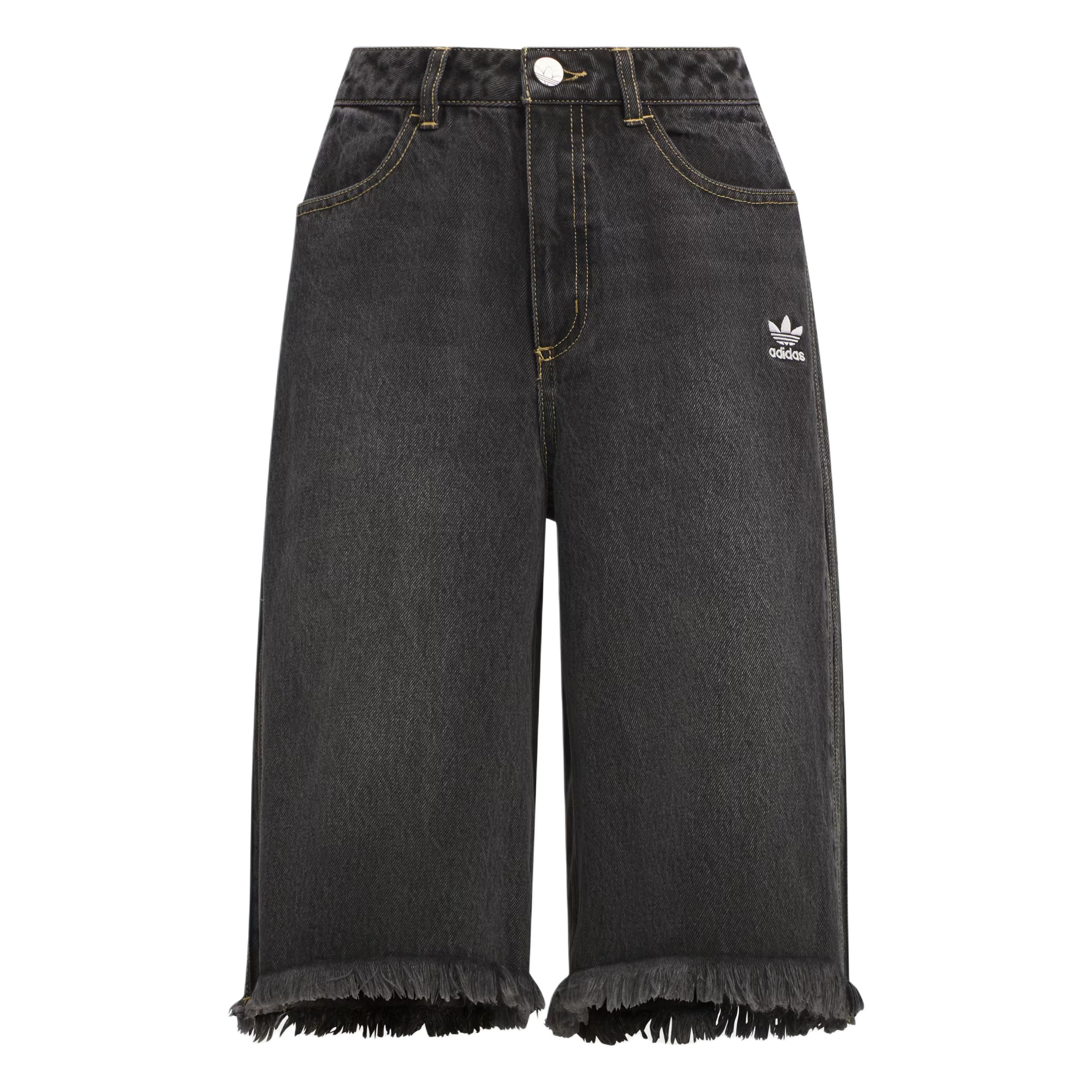 adidas Originals Women s Loose Fit Denim Shorts Black KC2651 26