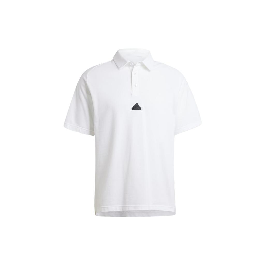 Adidas Z.N.E. Series Logo Patch Short Sleeve Polo Shirt Men Tops White IJ6136