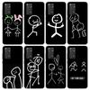 Cartoon Stickman Matchman Phone Case For Xiaomi Redmi Note 10 11 12 13 14 15 Pro Plus 11S 12S 14S 11T 11E 10S Soft TPU Back Cove