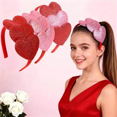 Představujeme náš červený třpytivý srdcový výrazný čelenka pro Valentýna a svatbu