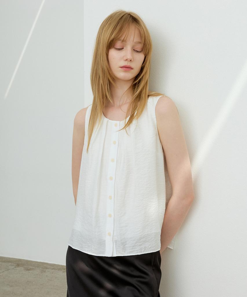 ARTID Button Sleeveless Blouse_2 Colors