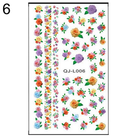 Maple Leaf Flower Butterfly Manikúra Nail Art Decal Samolepky Tipy Dekorace