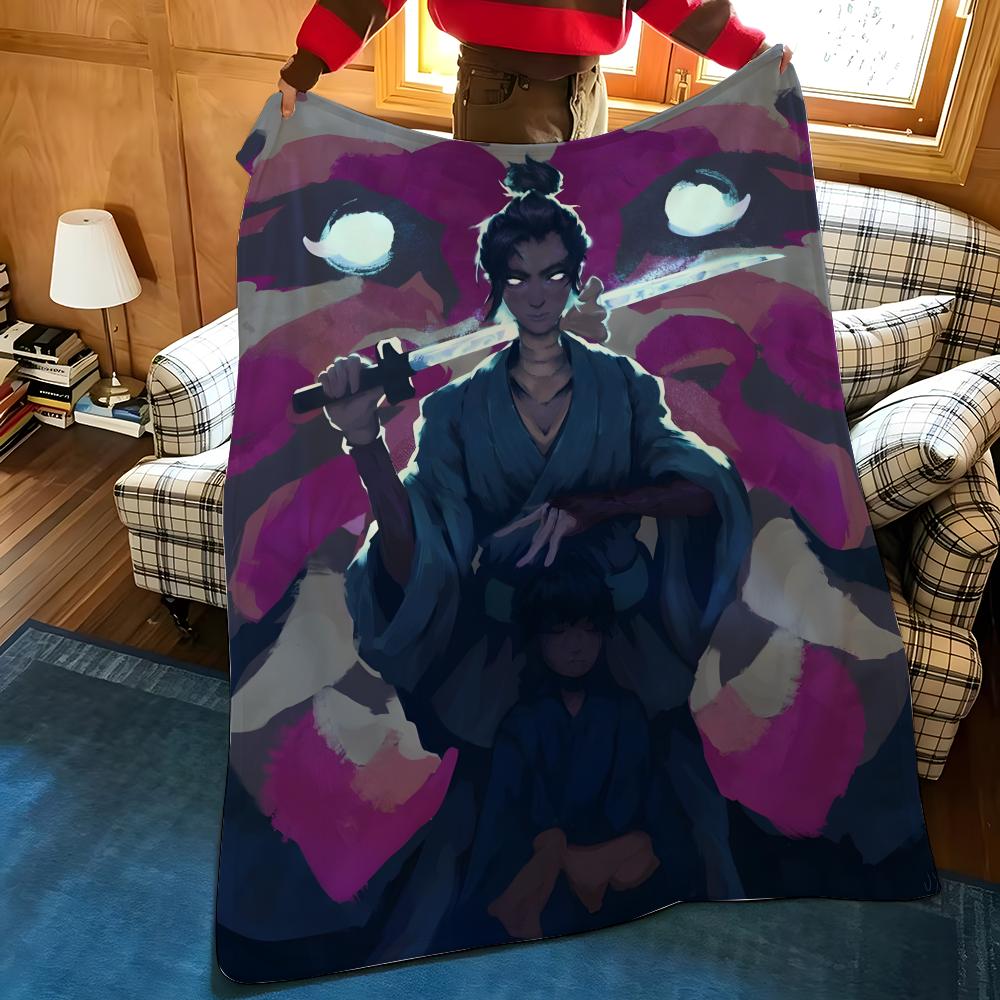 Animation B-Blue E-Eye S-Samurai Throw Flannel Cozy Print Blanket, Portable, Durable Machine Washable Cute Cool