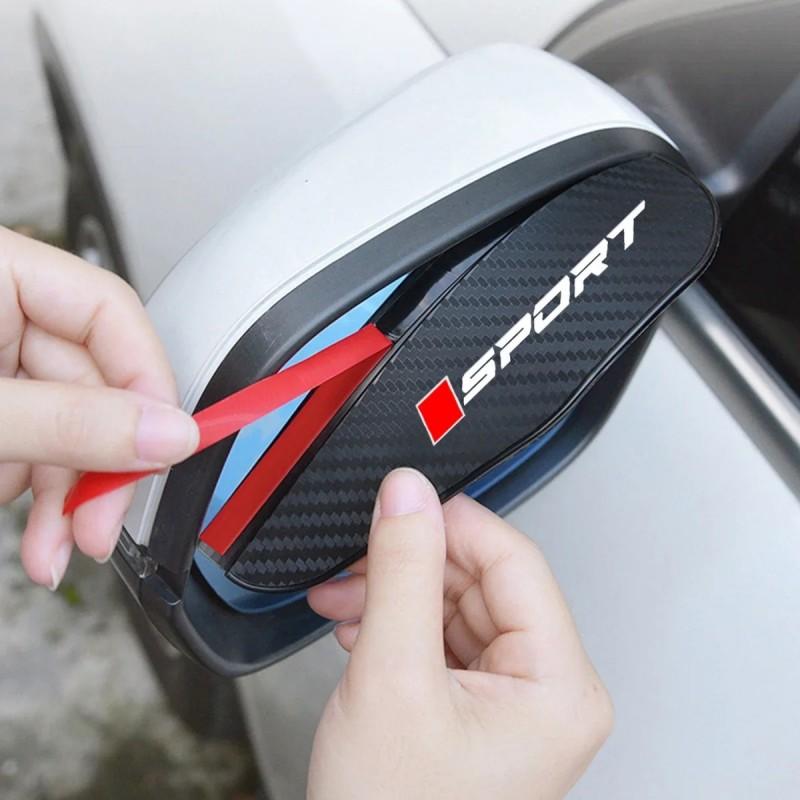 2 PCS Car Rearview Mirror Sun Visor Rain Eyebrow Visor Carbon Fiber Car Rearview Side Snow Rain Cover Kit Car Mirror Accessories