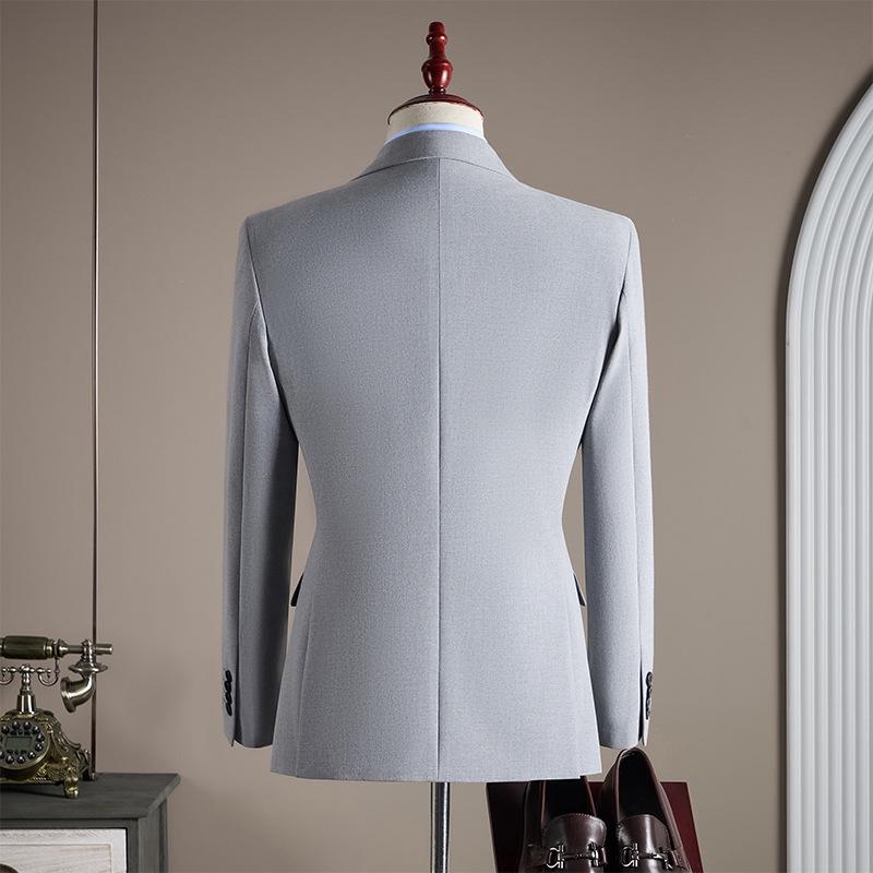 Men's High-End Double-Breasted Wedding Suit - Slim Fit, Professional Formal Wear, Versatile Fashion