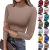 Women's Slim Bottom T,shirt Fashion Casual Round Neck Pullover 3/4 Sleeve Top